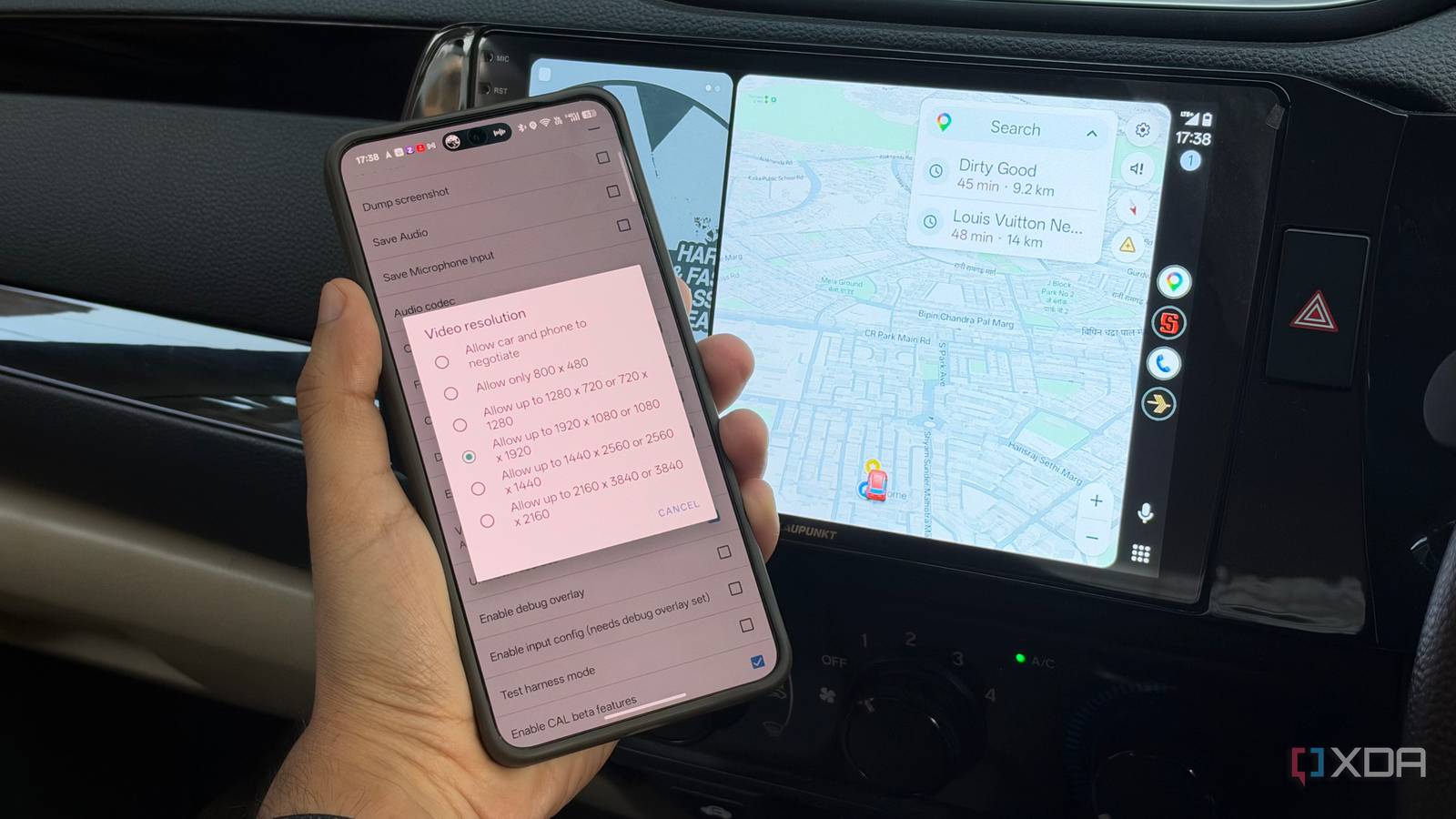 I made Android Auto render at a higher resolution in developer settings ...