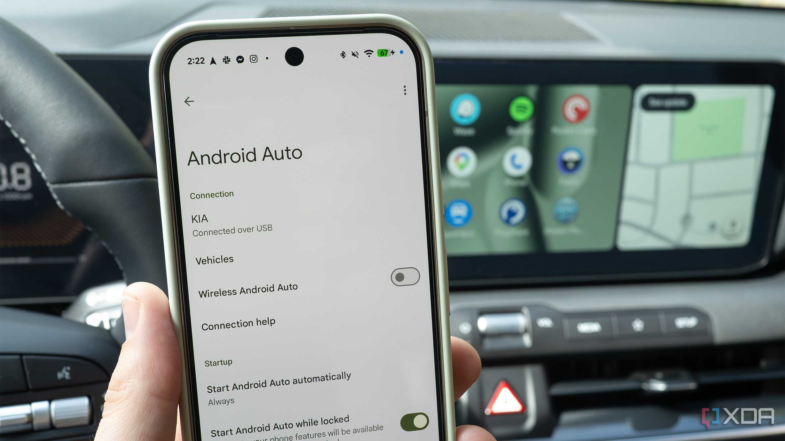 Android Auto's wireless settings