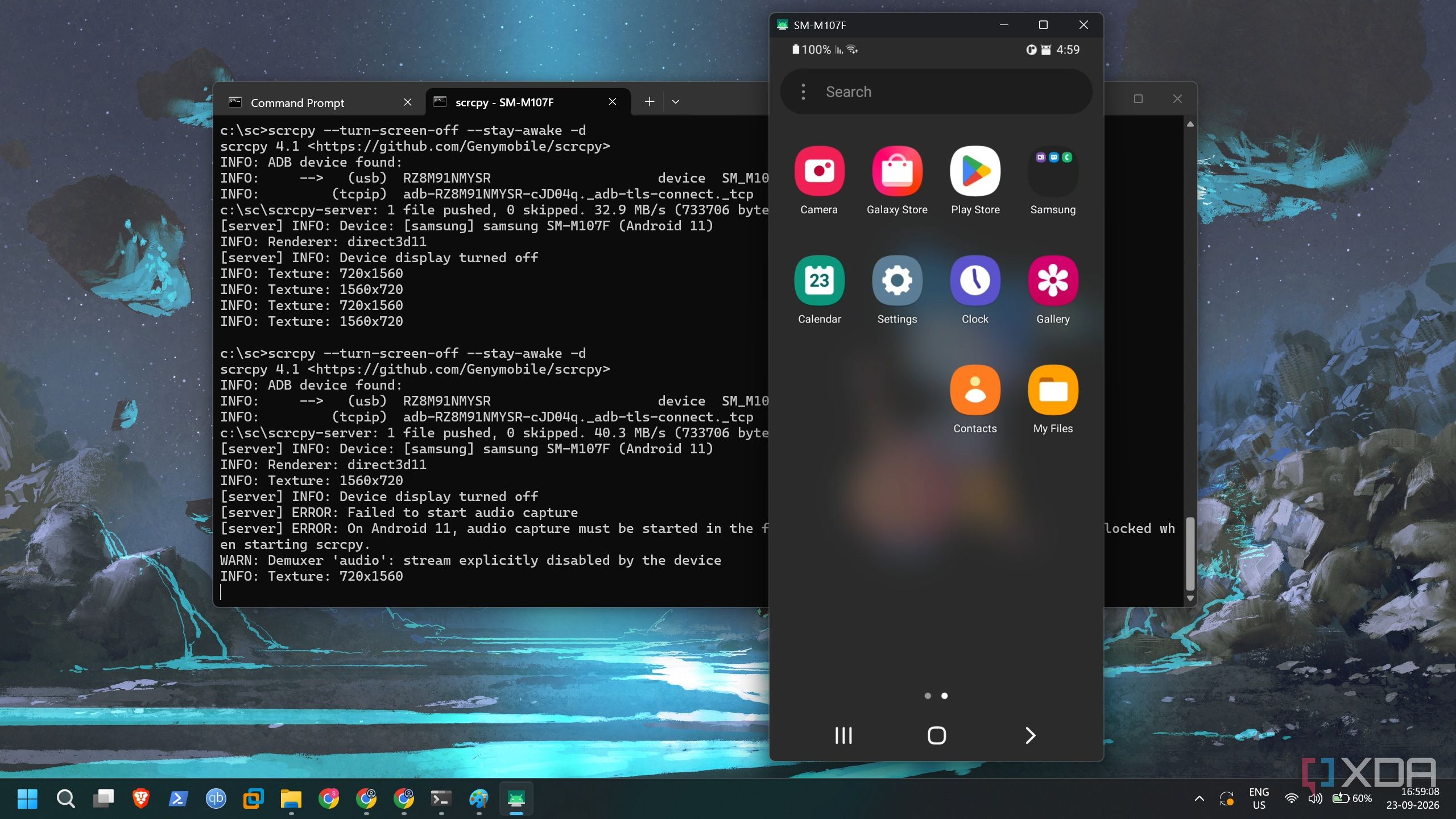 screenshot of android phone screen mirror