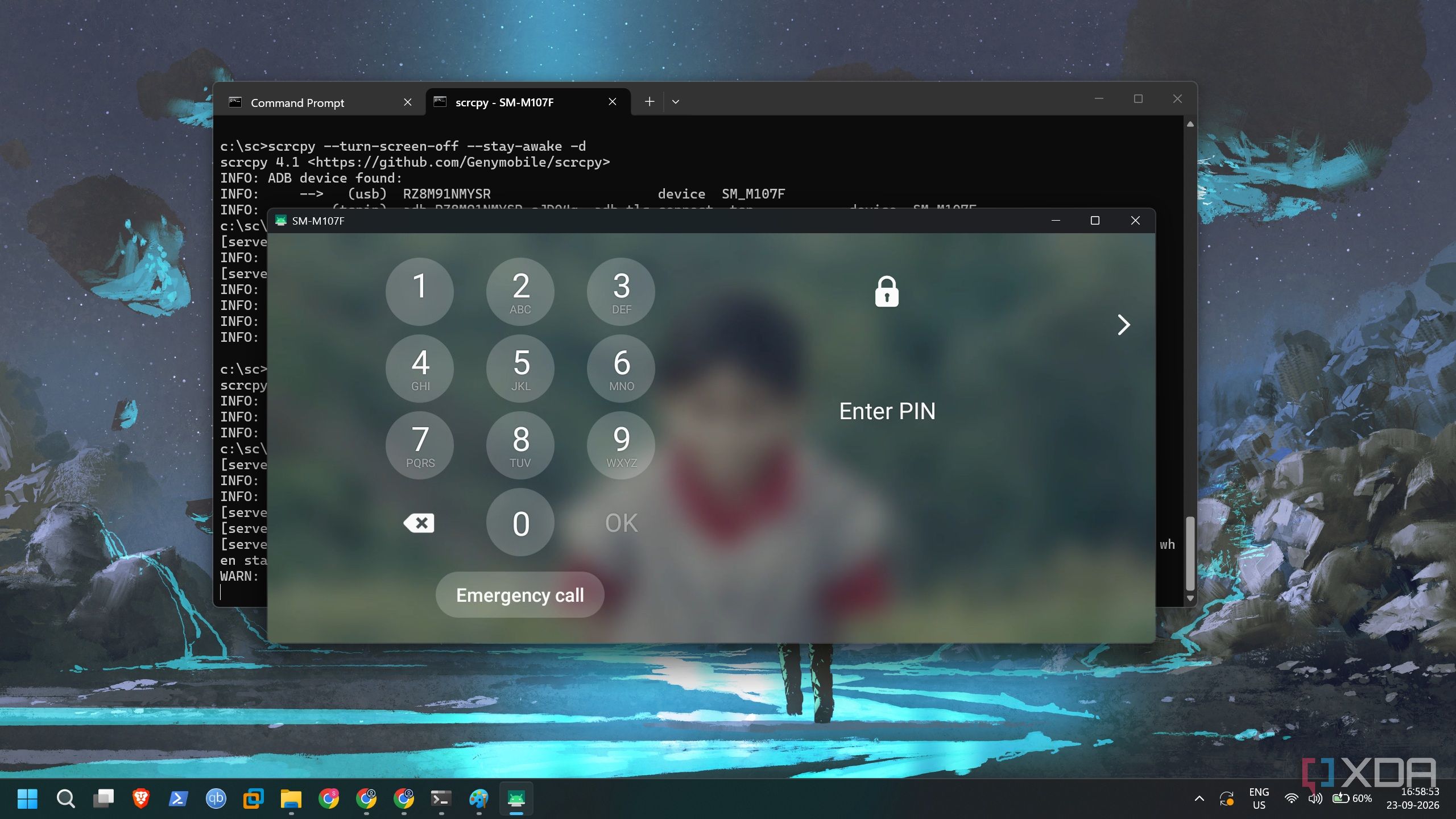 screenshot of android phone screen mirrors