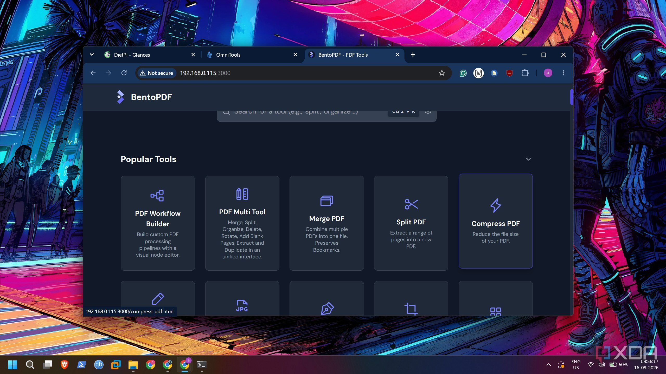screenshot of bentopdf deitpi