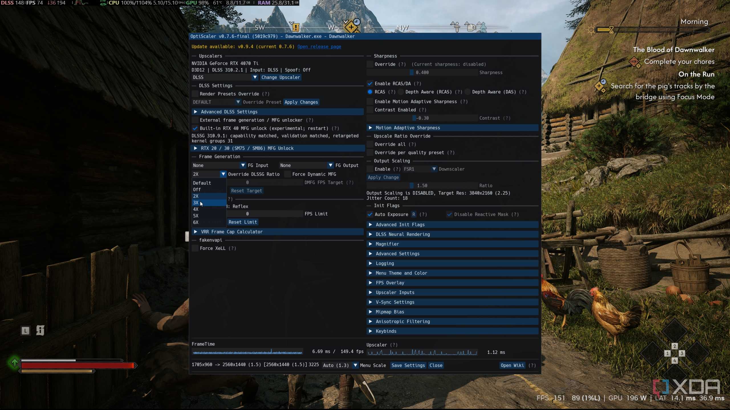 blood-of-dawnwalker-rtx-4070-ti-optiscaler-mfg-options
