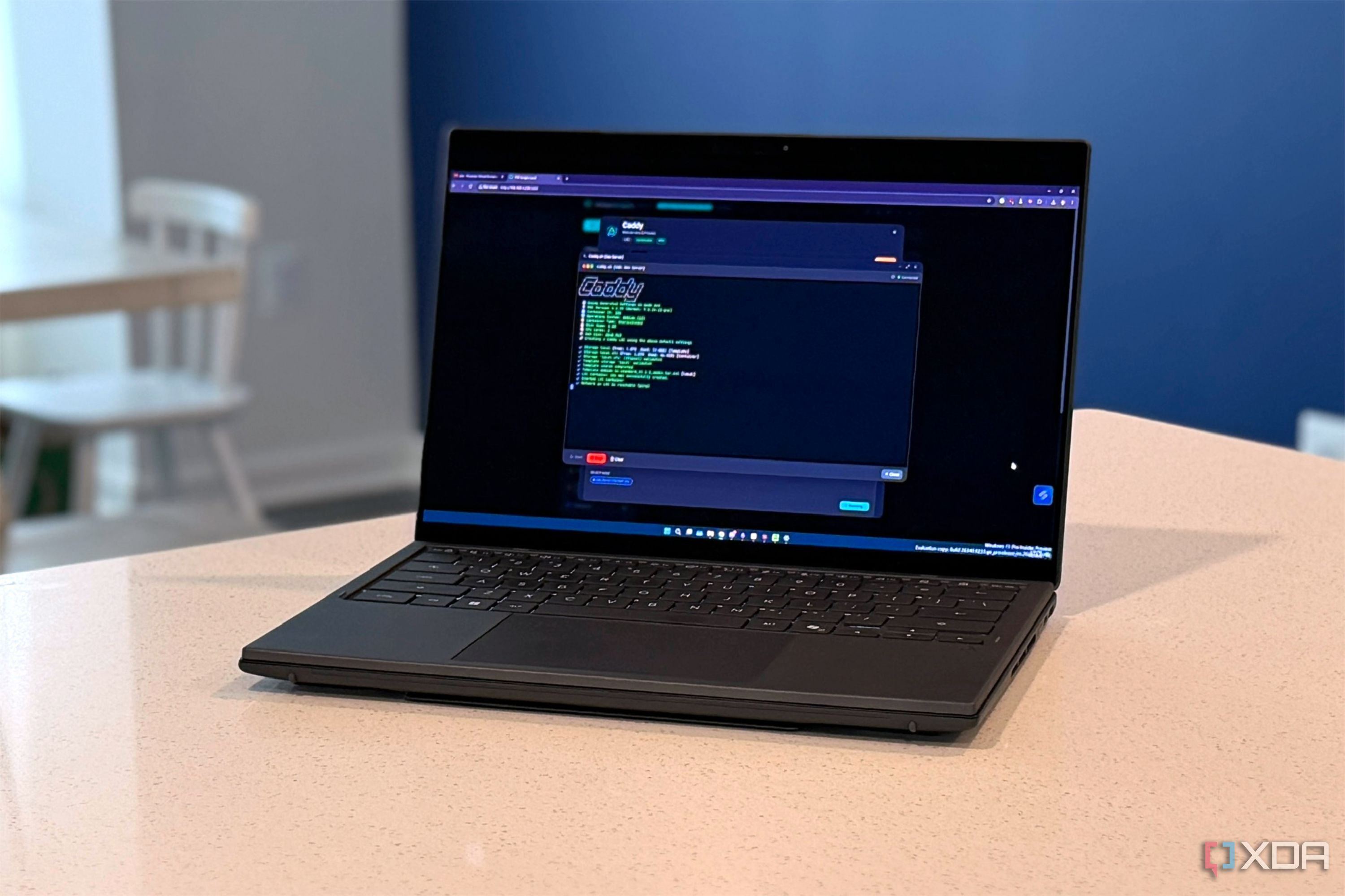 caddy proxmox open on laptop