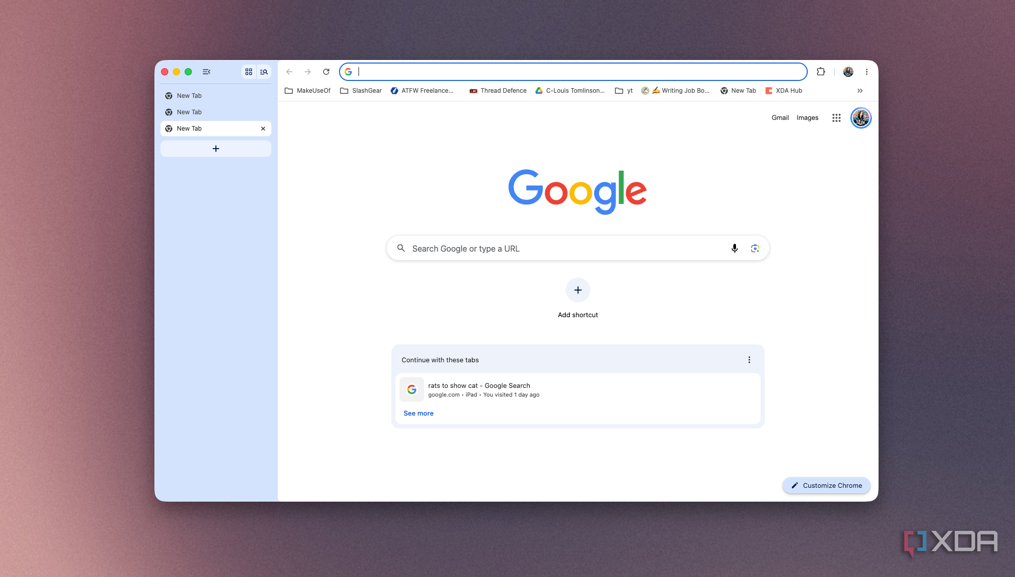 Включение вертикальных вкладок через контекстное меню Chrome