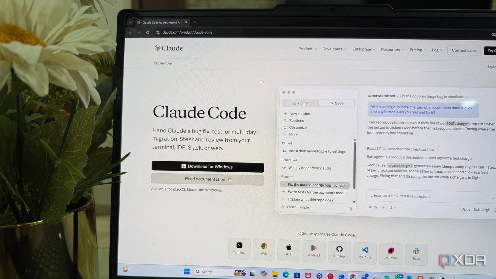 Рабочее место программиста Рабочее место разработчика с открытым Claude Code