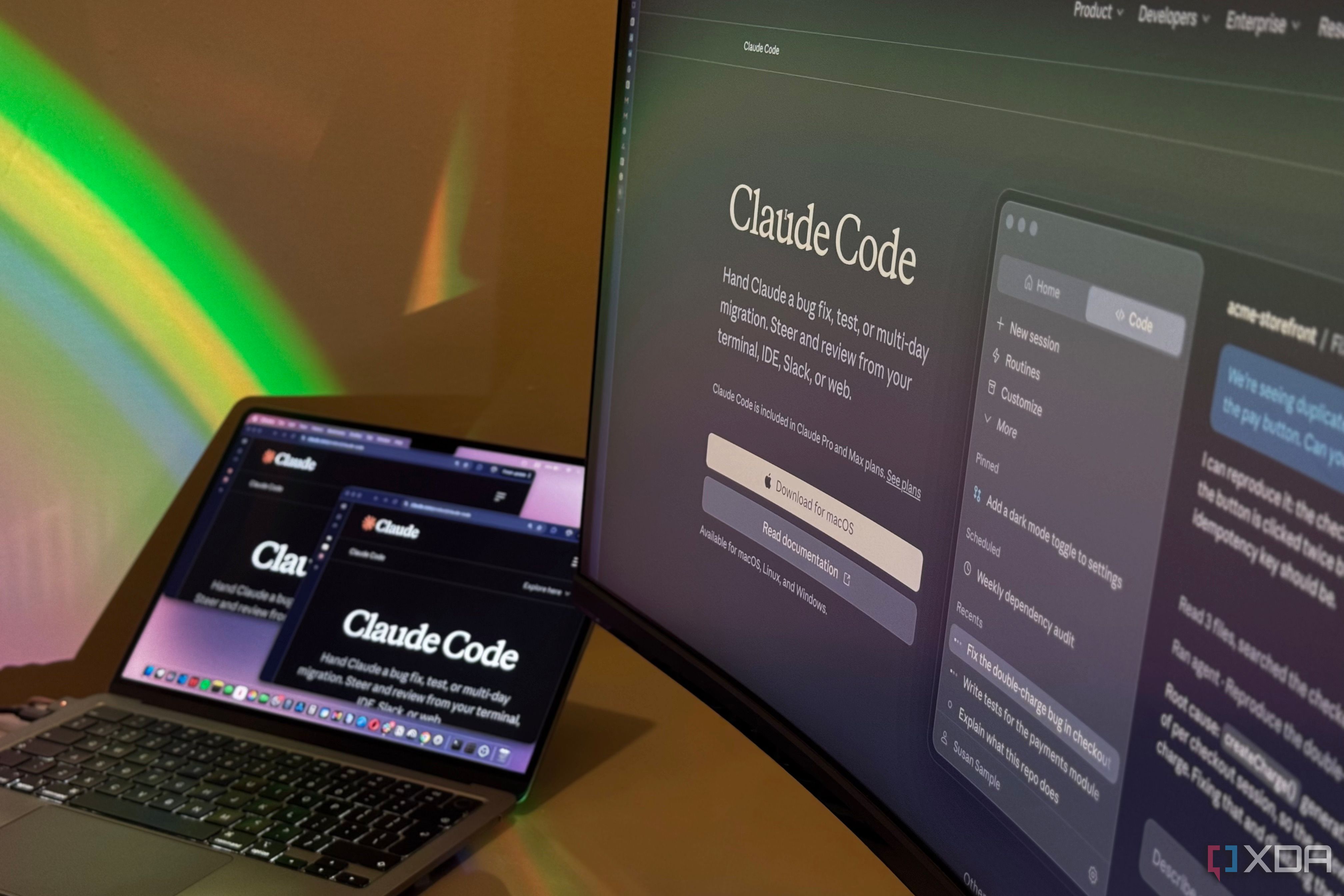 claude code on desktop and macbook