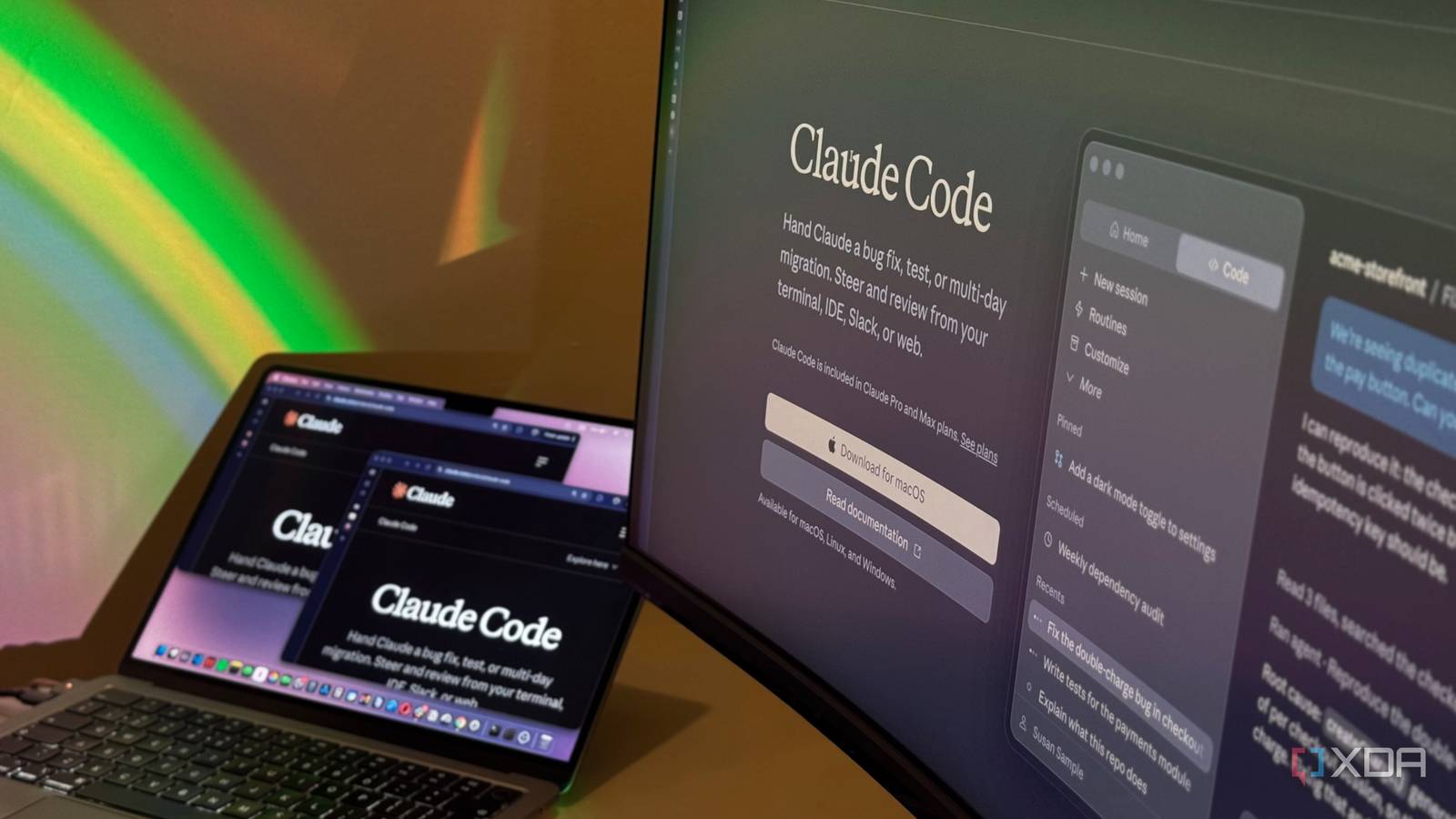 claude code on desktop and macbook