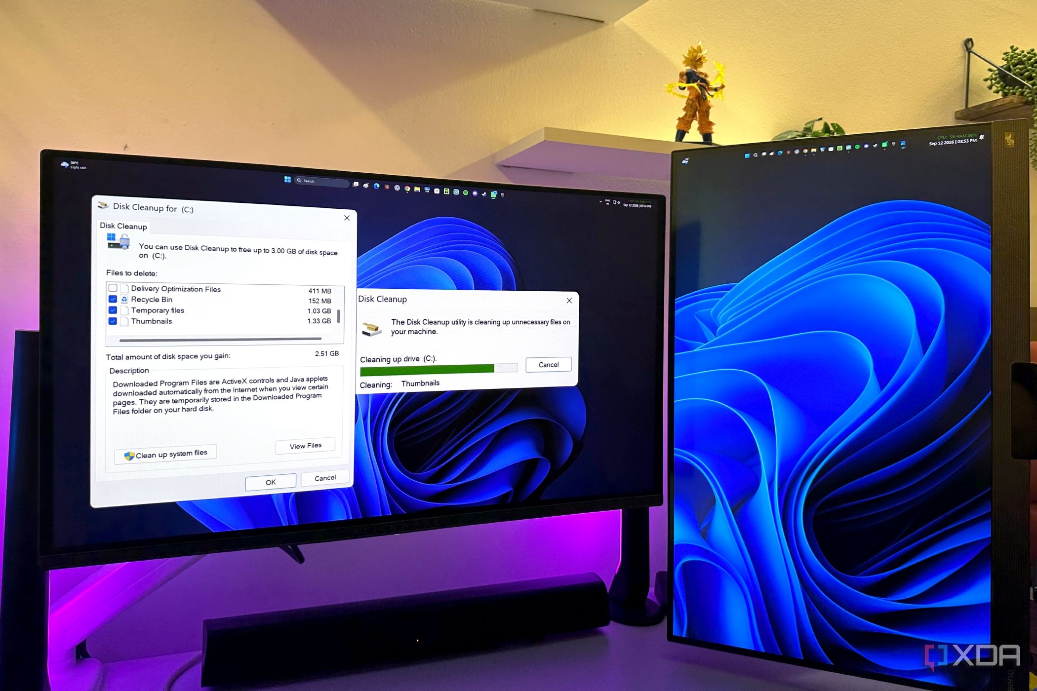 Disk Cleanup removing thumbnail data from Windows 11.