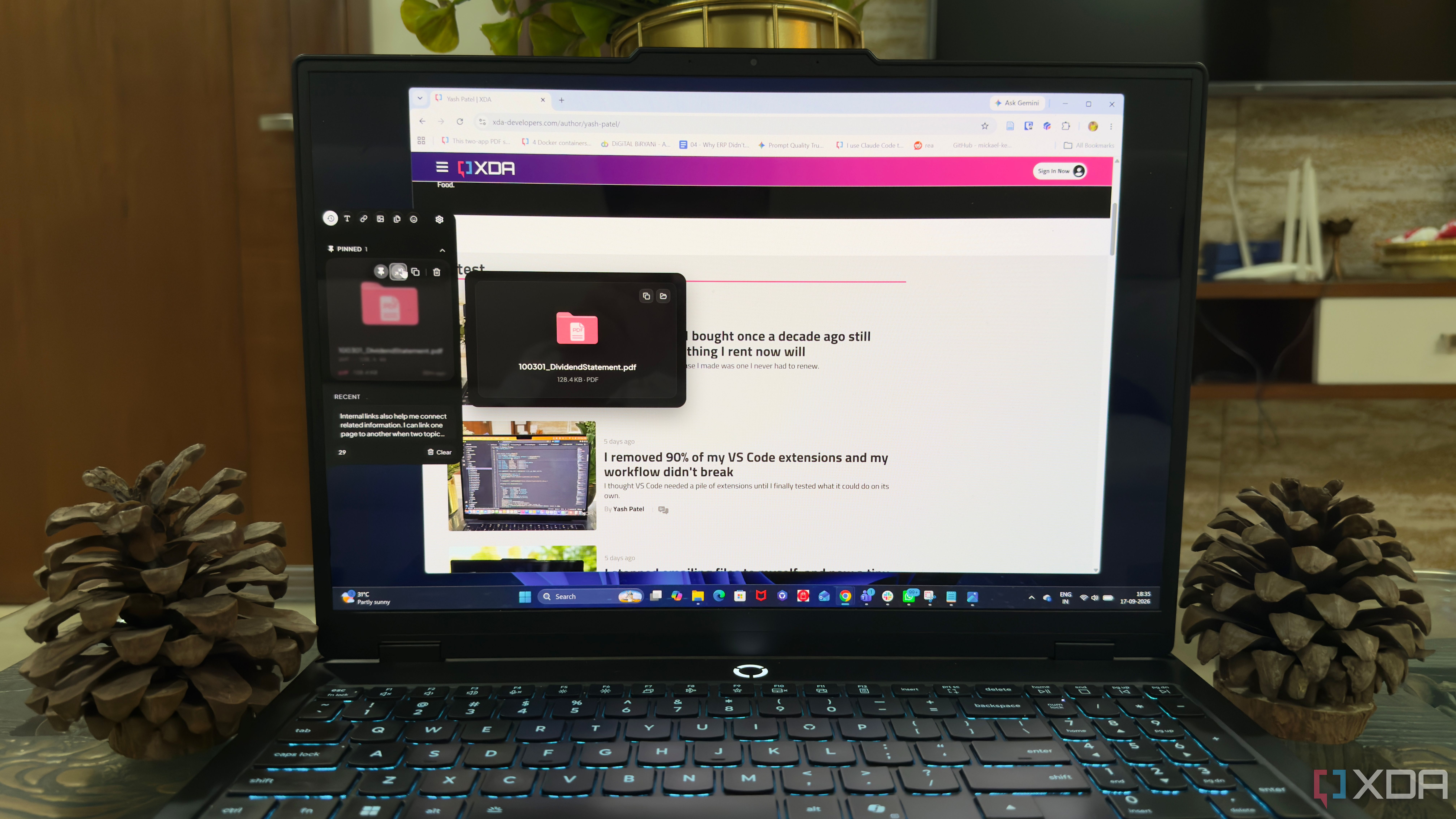 Edge Drop on Windows 11 laptop