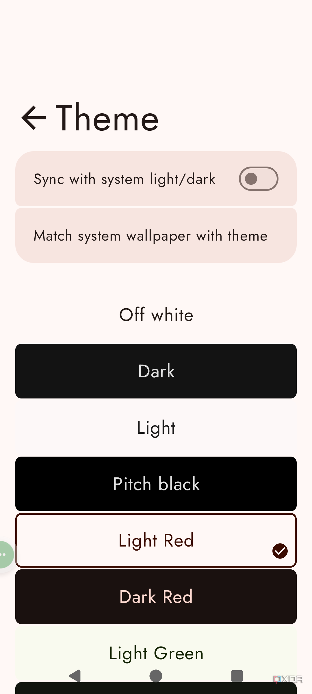 Theme option in Escape launcher