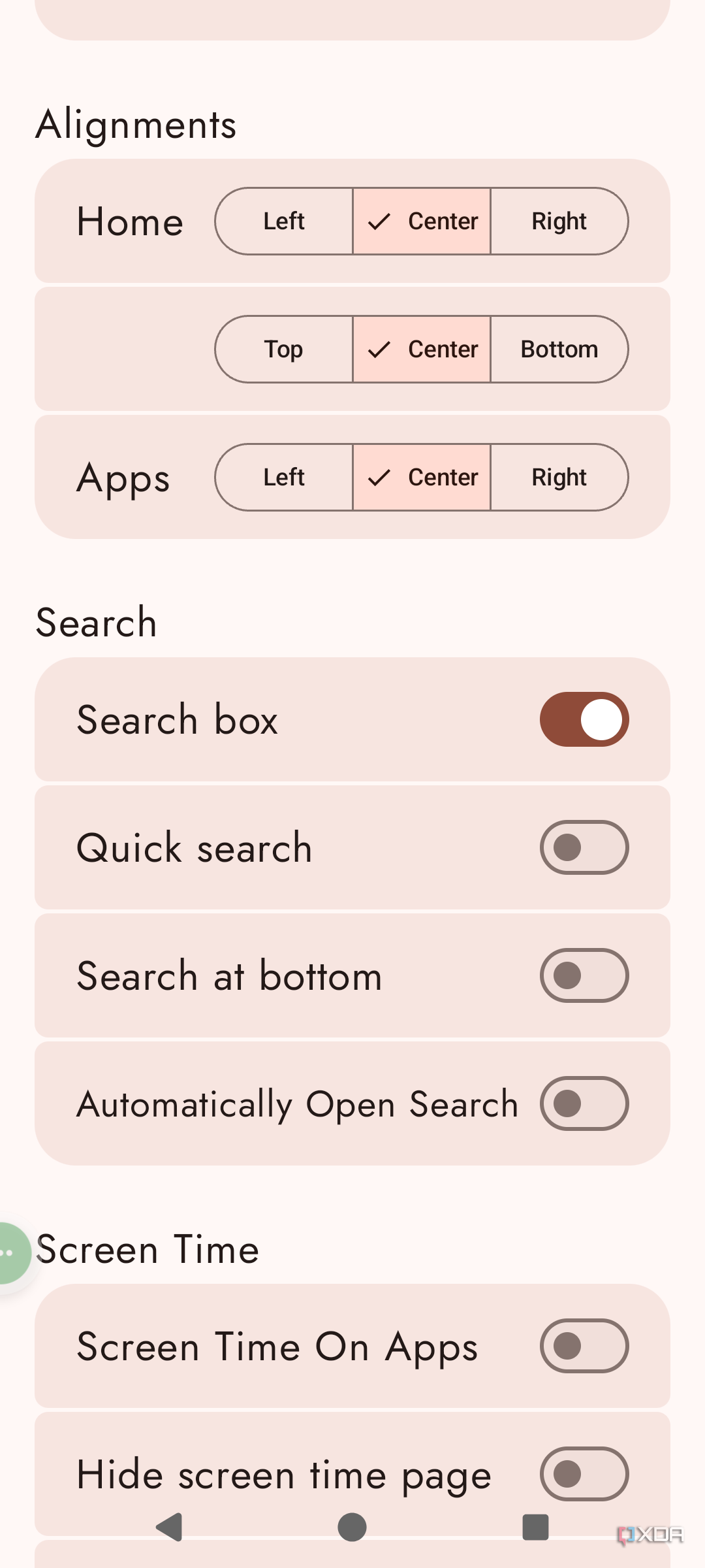 Search and Alignments in Escape launcher