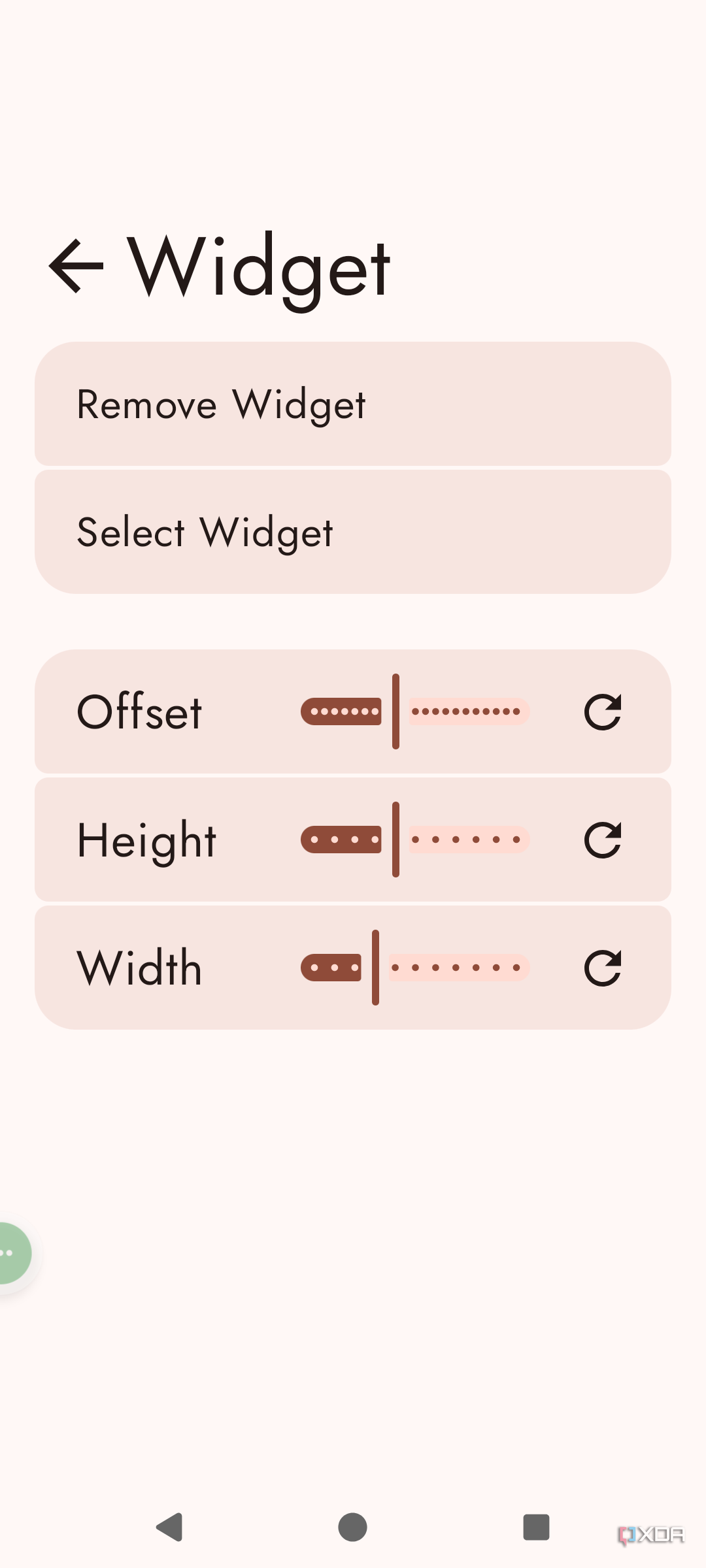 Widget in Escape launcher