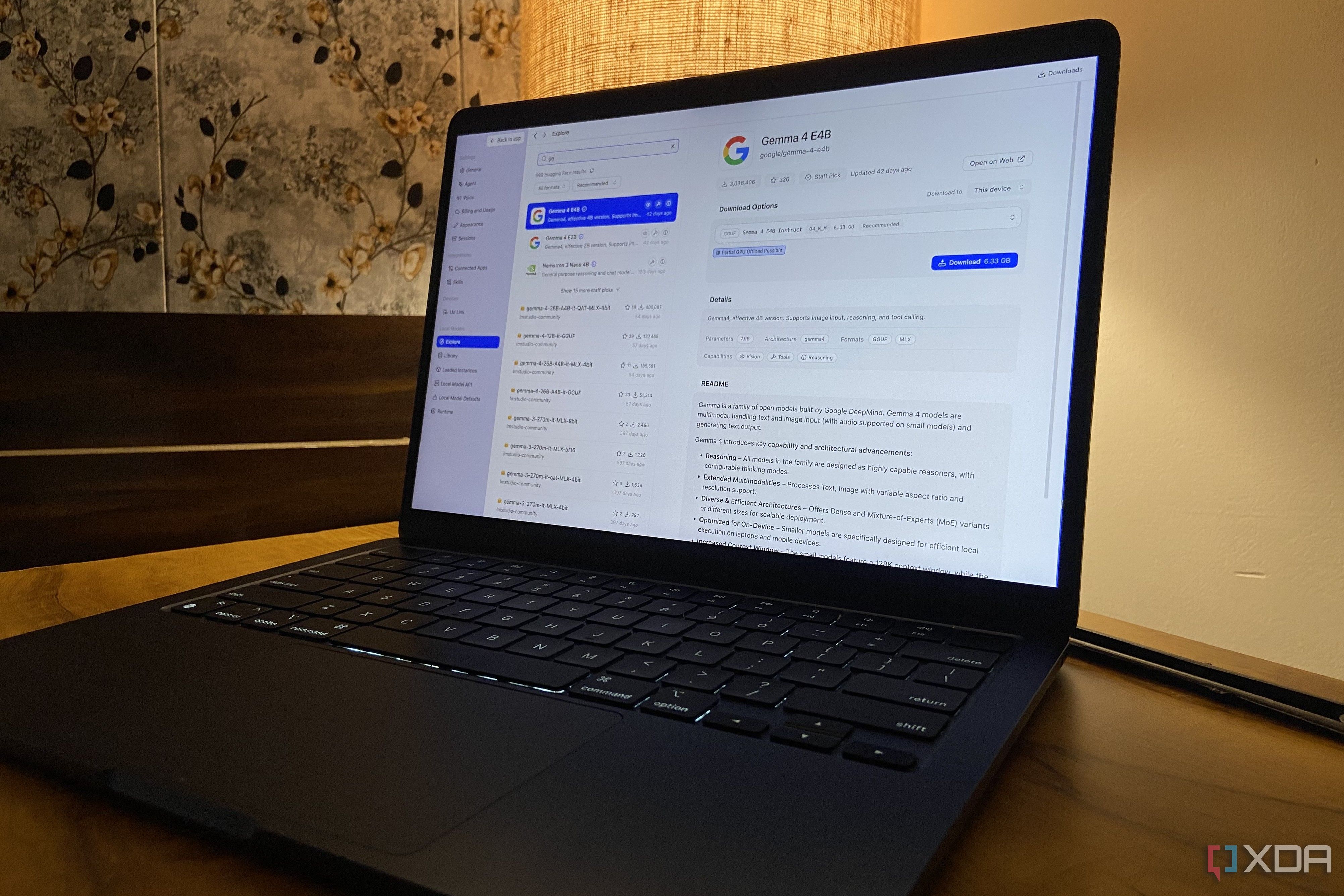 An image of an M2 MacBook Air running a local LLM.