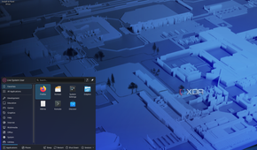 Screenshot of Fedora KDE shwoing the default app launcher