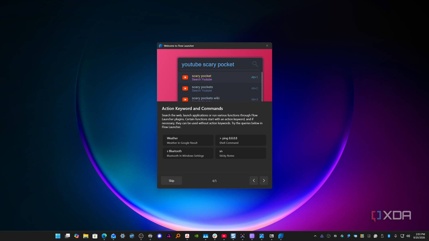 Как заменить стандартное меню «Пуск» в Windows 11 с помощью Flow Launcher Окно Flow Launcher с поисковой выдачей