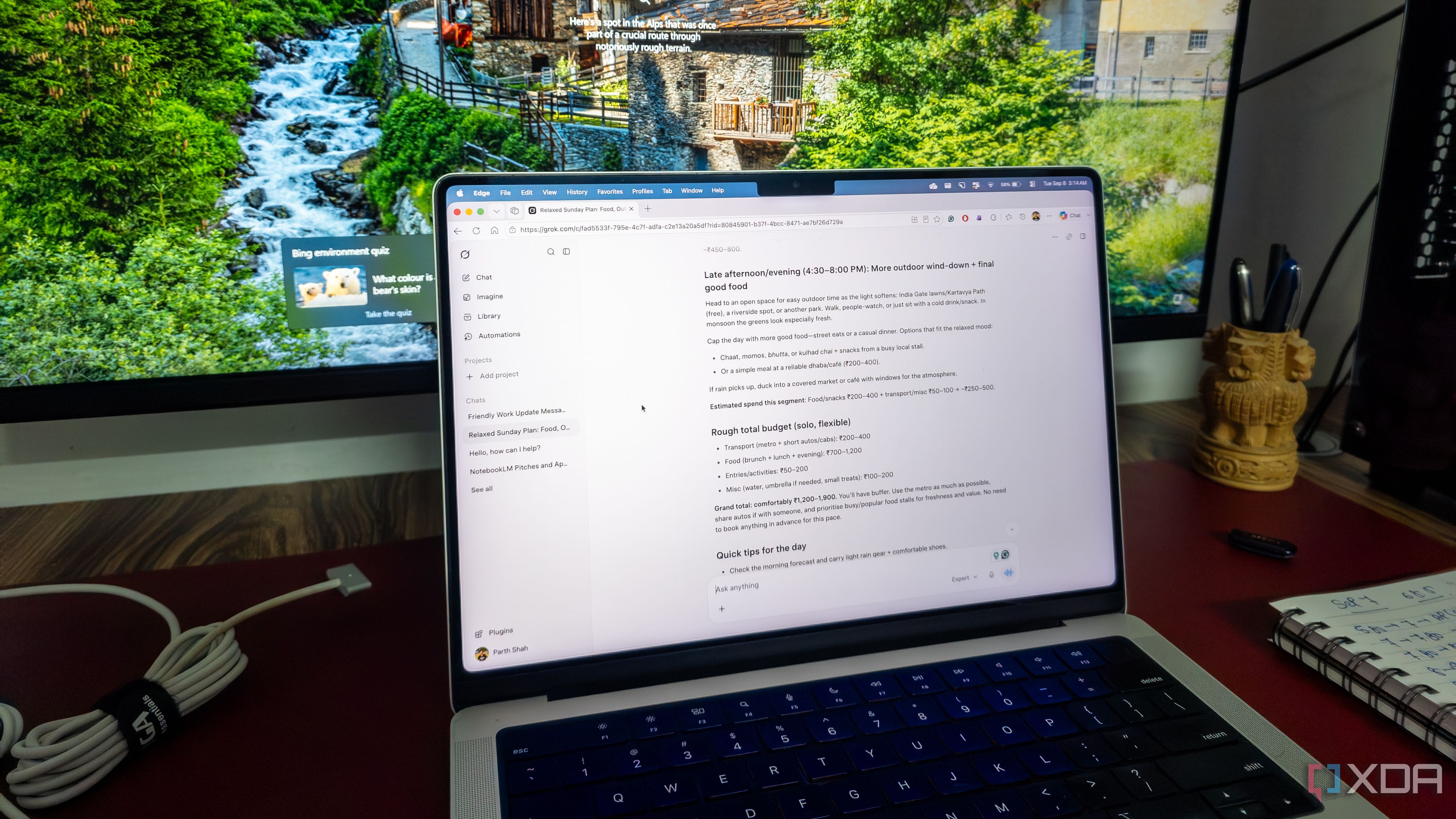 Grok running on MacBook