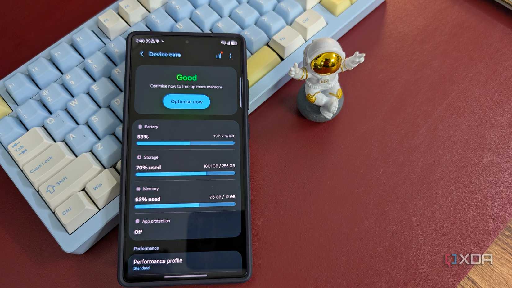 Обслуговування пристрою на телефоні Samsung