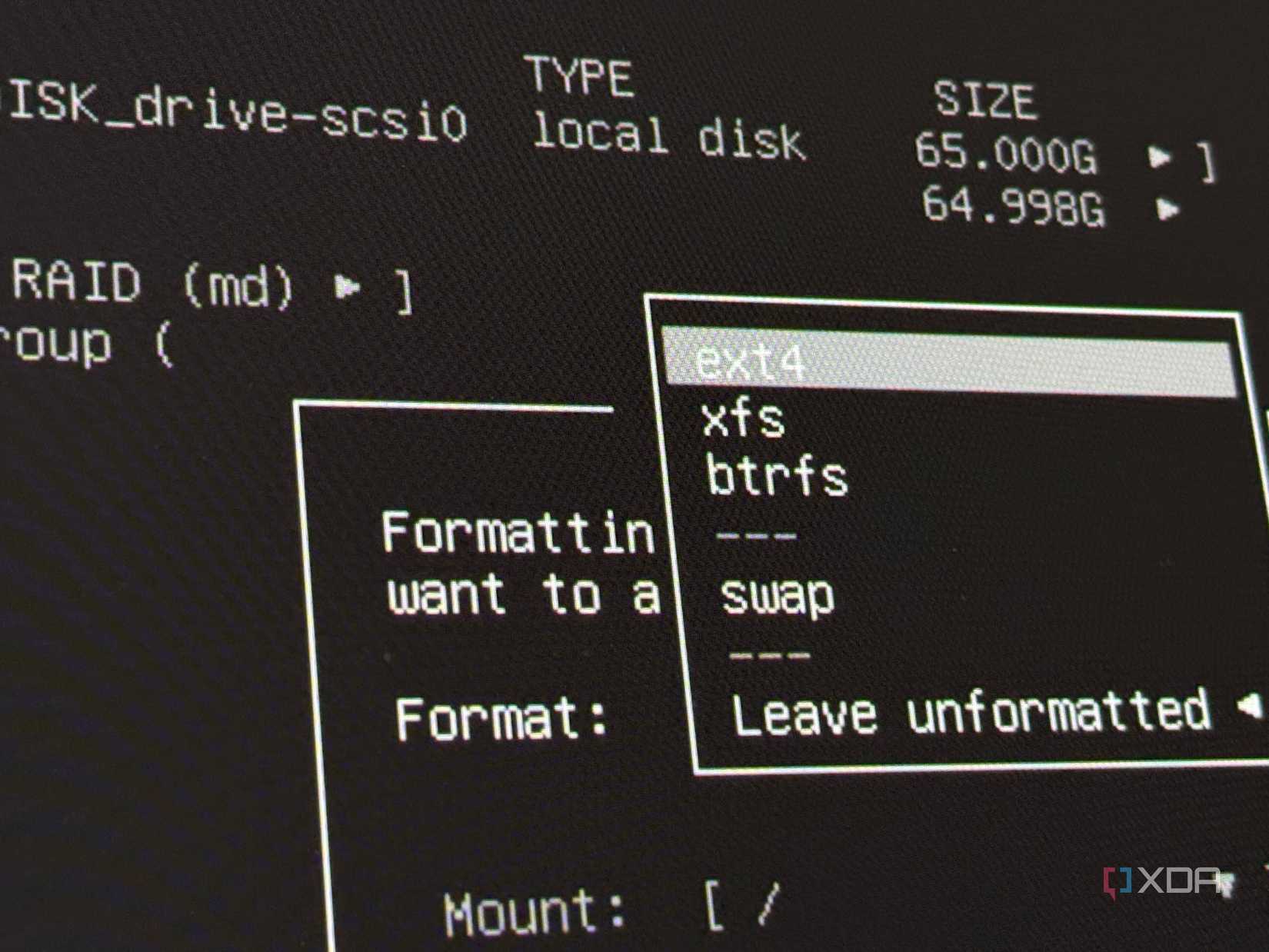 Format in ext4 format