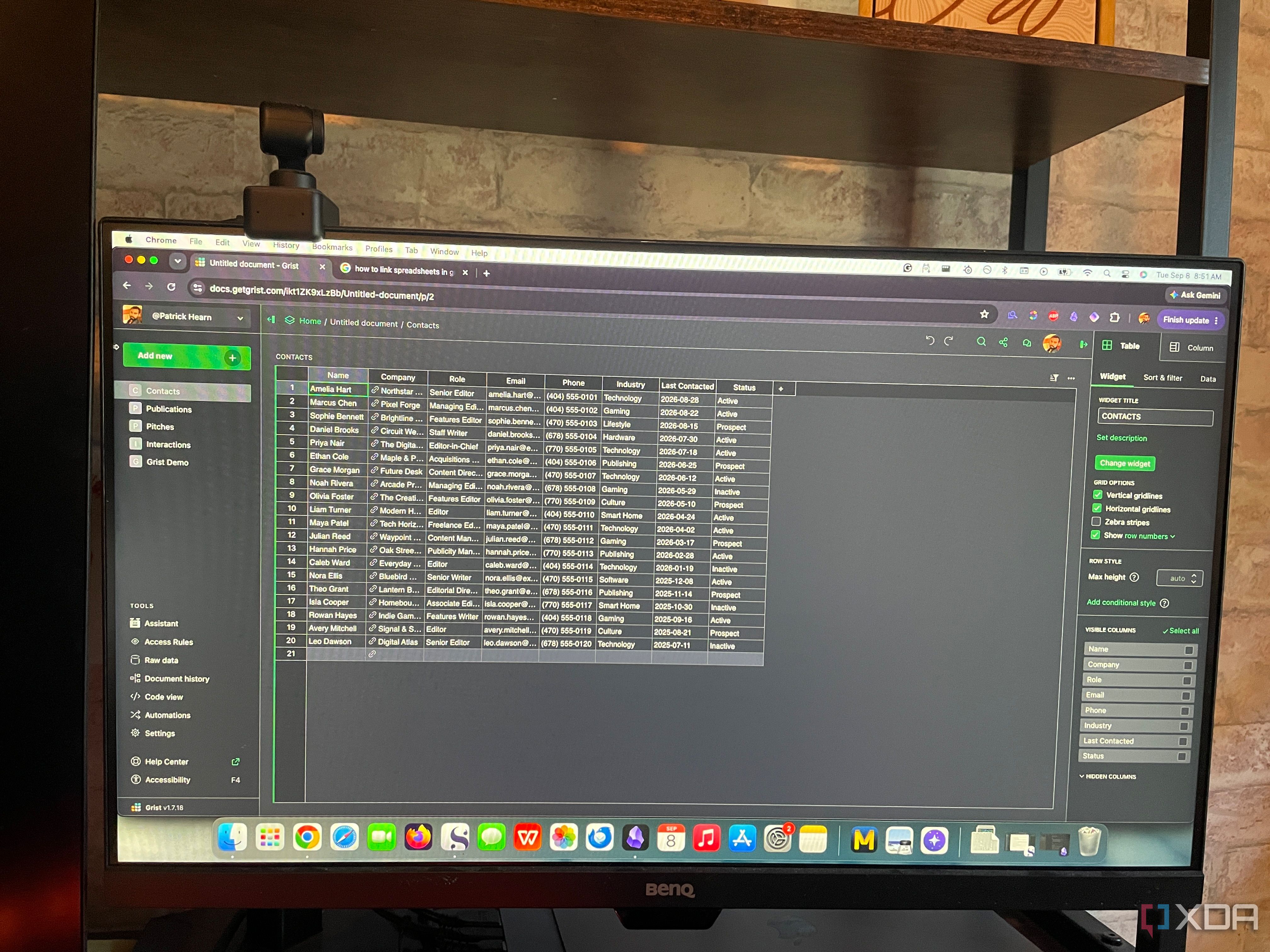 Grist running on a desktop