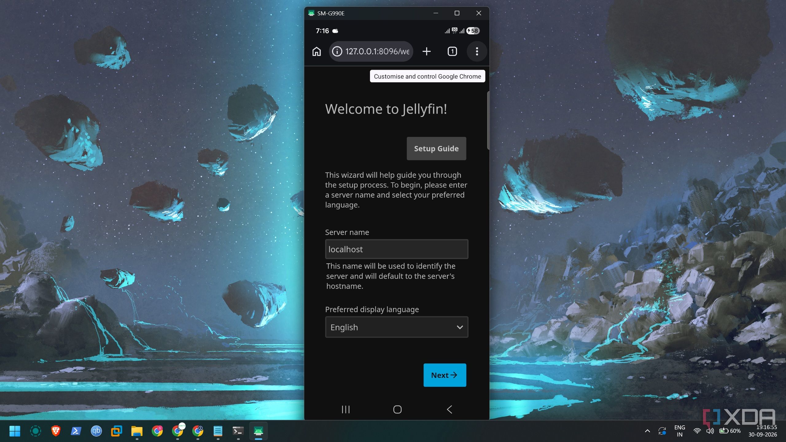 screenshot of jellyfin server termux