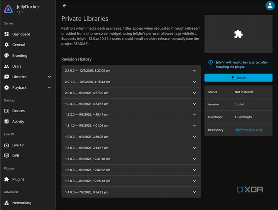 Как ограничить доступ к медиаконтенту в Jellyfin с помощью плагина JellyPrivateLibraries — иллюстрация 8 к материалу Как ограничить доступ к медиаконтенту в Jellyfin с помощью плагина JellyPrivateLibraries — иллюстрация 8 к материалу