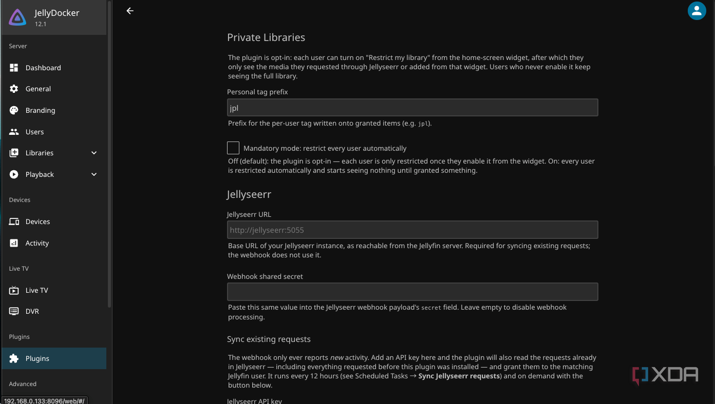 Как ограничить доступ к медиаконтенту в Jellyfin с помощью плагина JellyPrivateLibraries — иллюстрация 7 к материалу