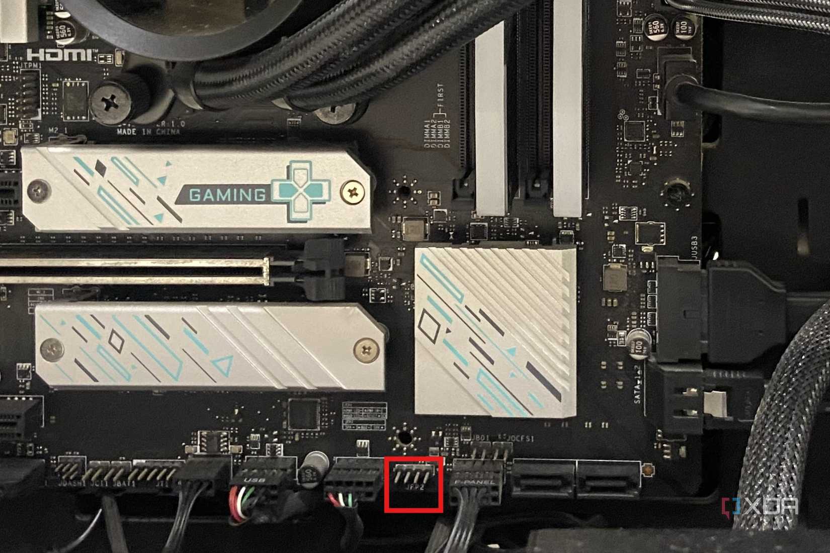 Заголовок JFP2 на платі MSI.