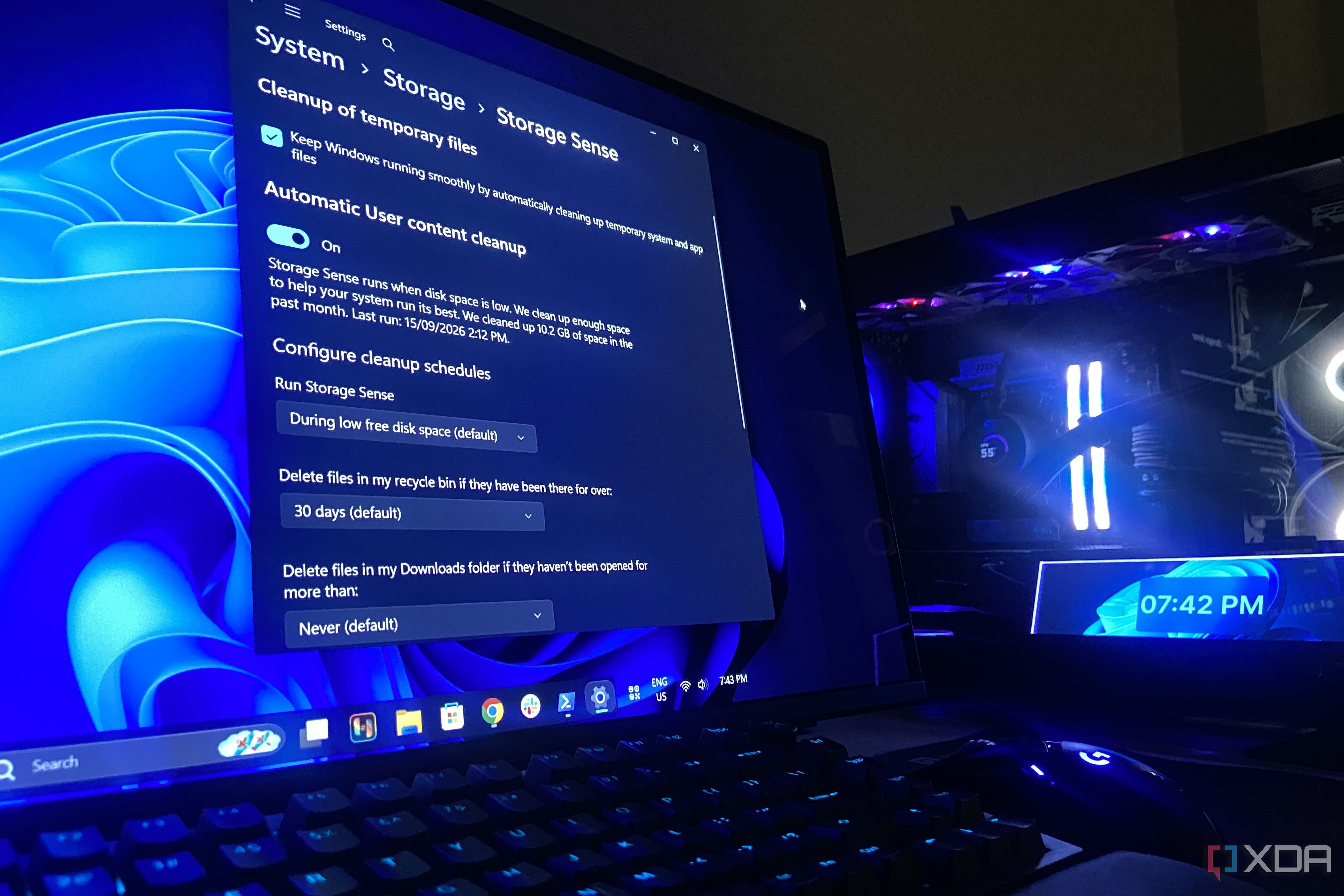 Storage Sense on a Windows 11 PC.