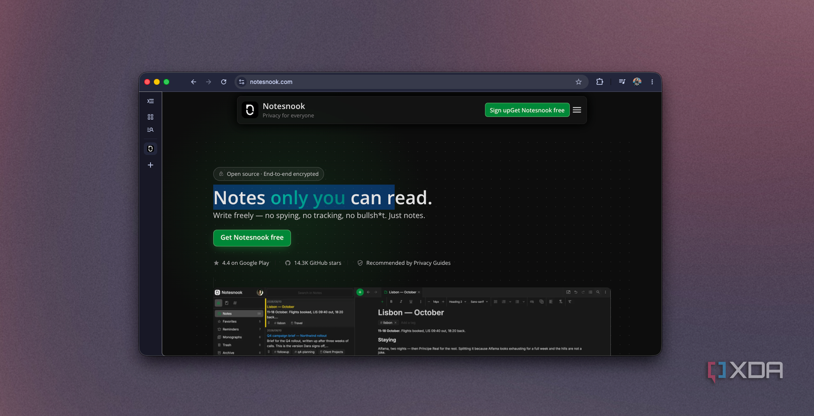 Переход на Notesnook: почему я отказался от Google Keep ради open-source решения интерфейс веб-версии Notesnook с акцентом на приватность