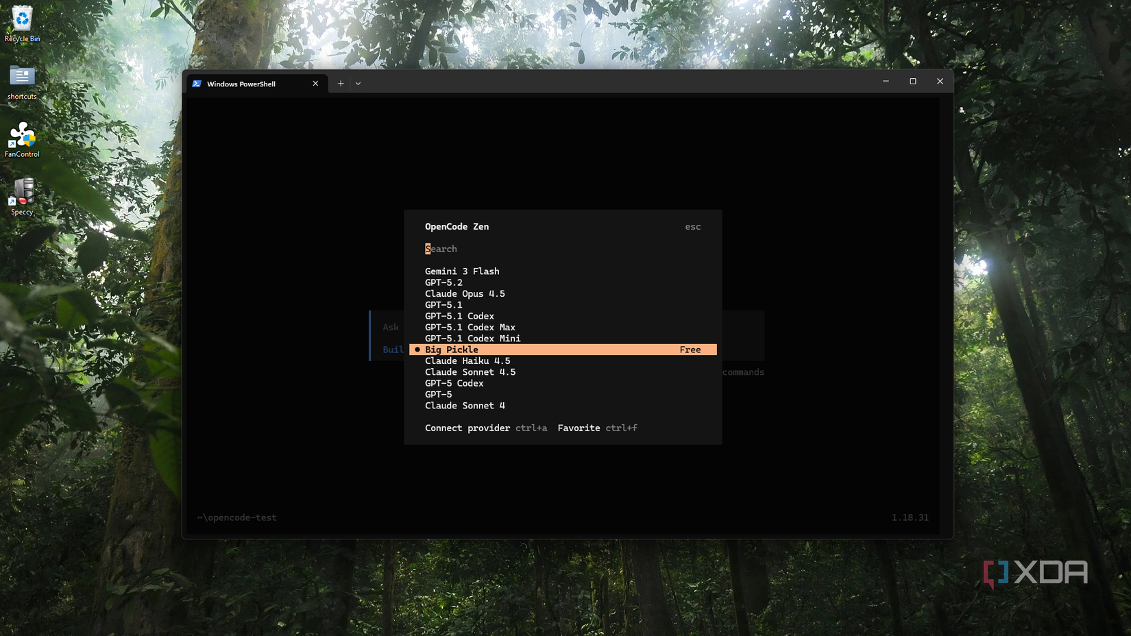 opencode select model