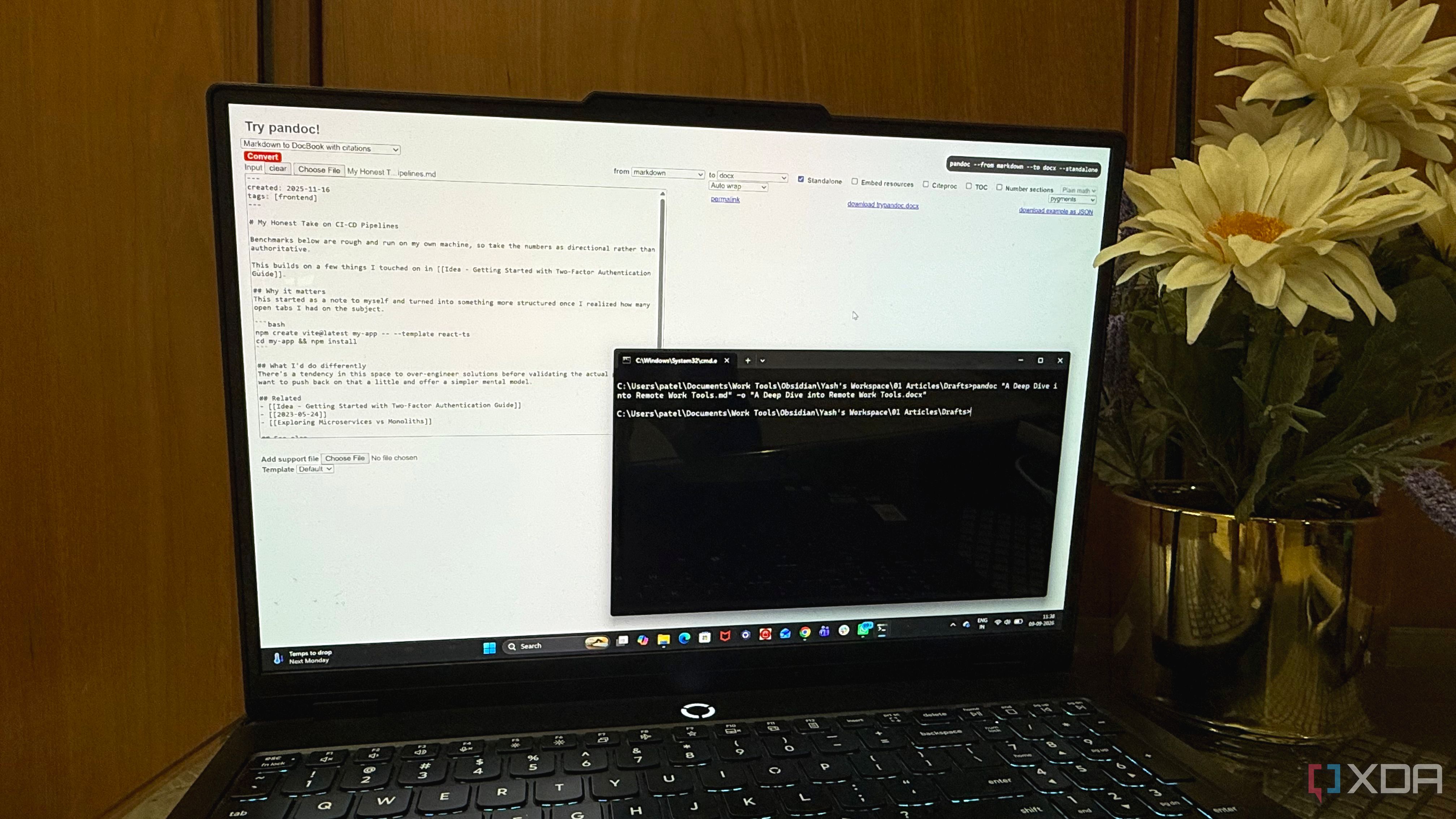 Pandoc open in Lenovo Legion