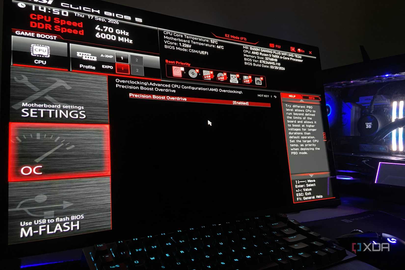 Как оптимизация Curve Optimizer помогает повысить производительность процессоров Ryzen Настройки PBO в BIOS материнской платы MSI B650M