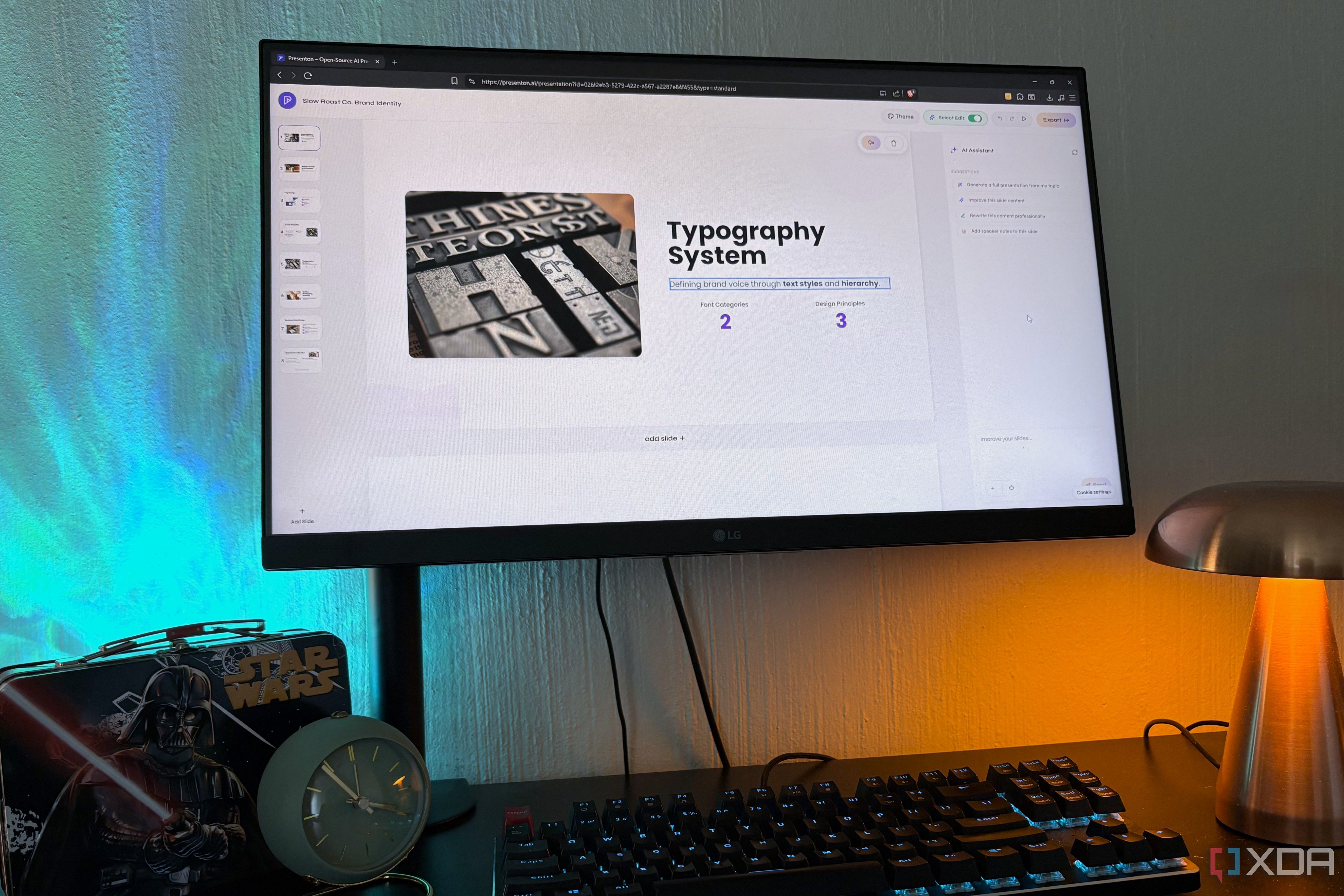 presenton slide on desktop pc