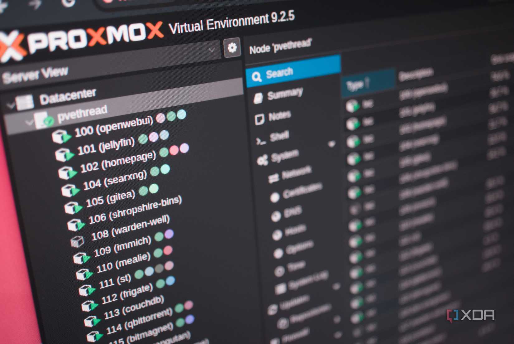 Listing LXCs and VMs on Proxmox