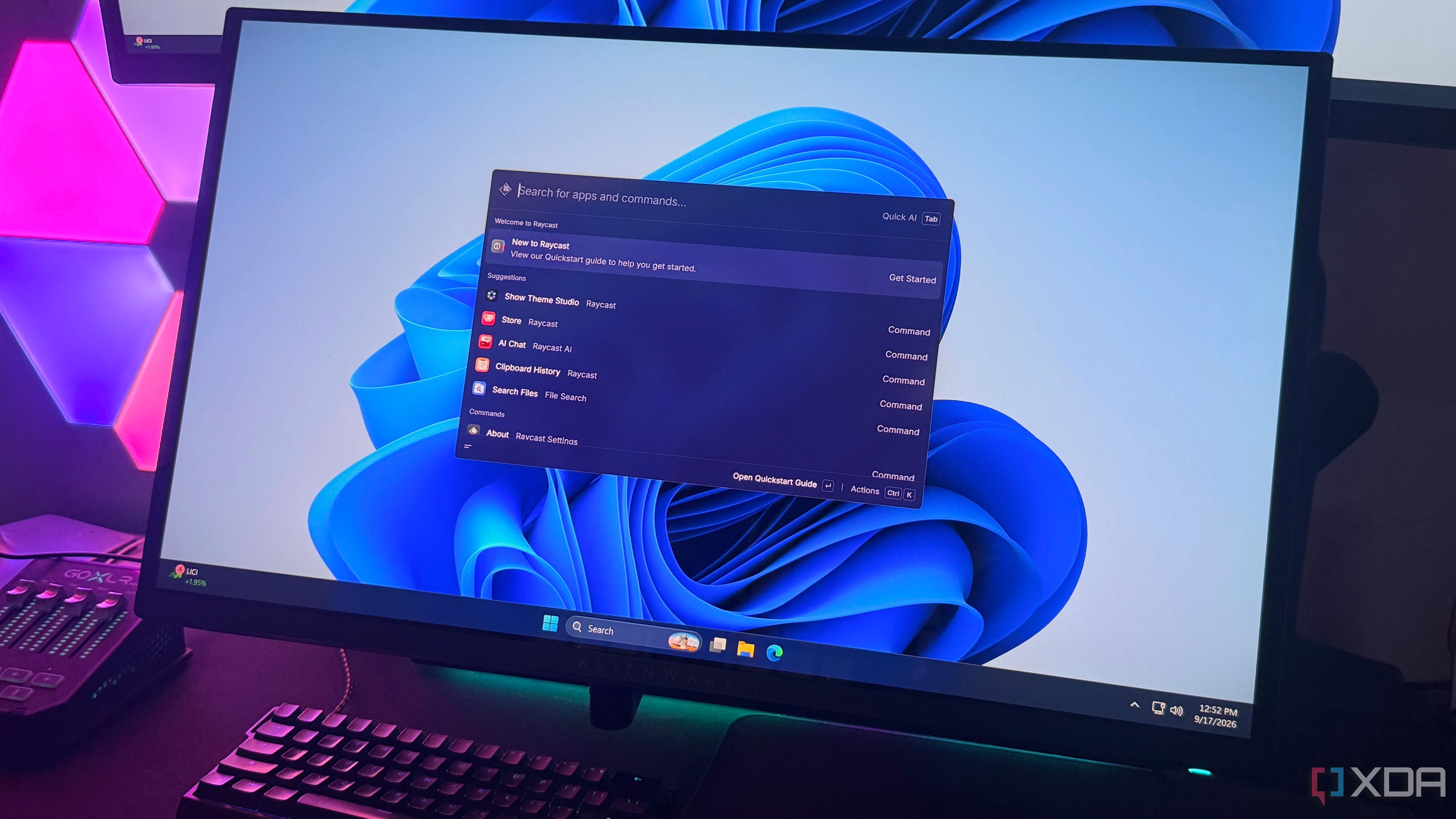 Raycast running on a Windows PC