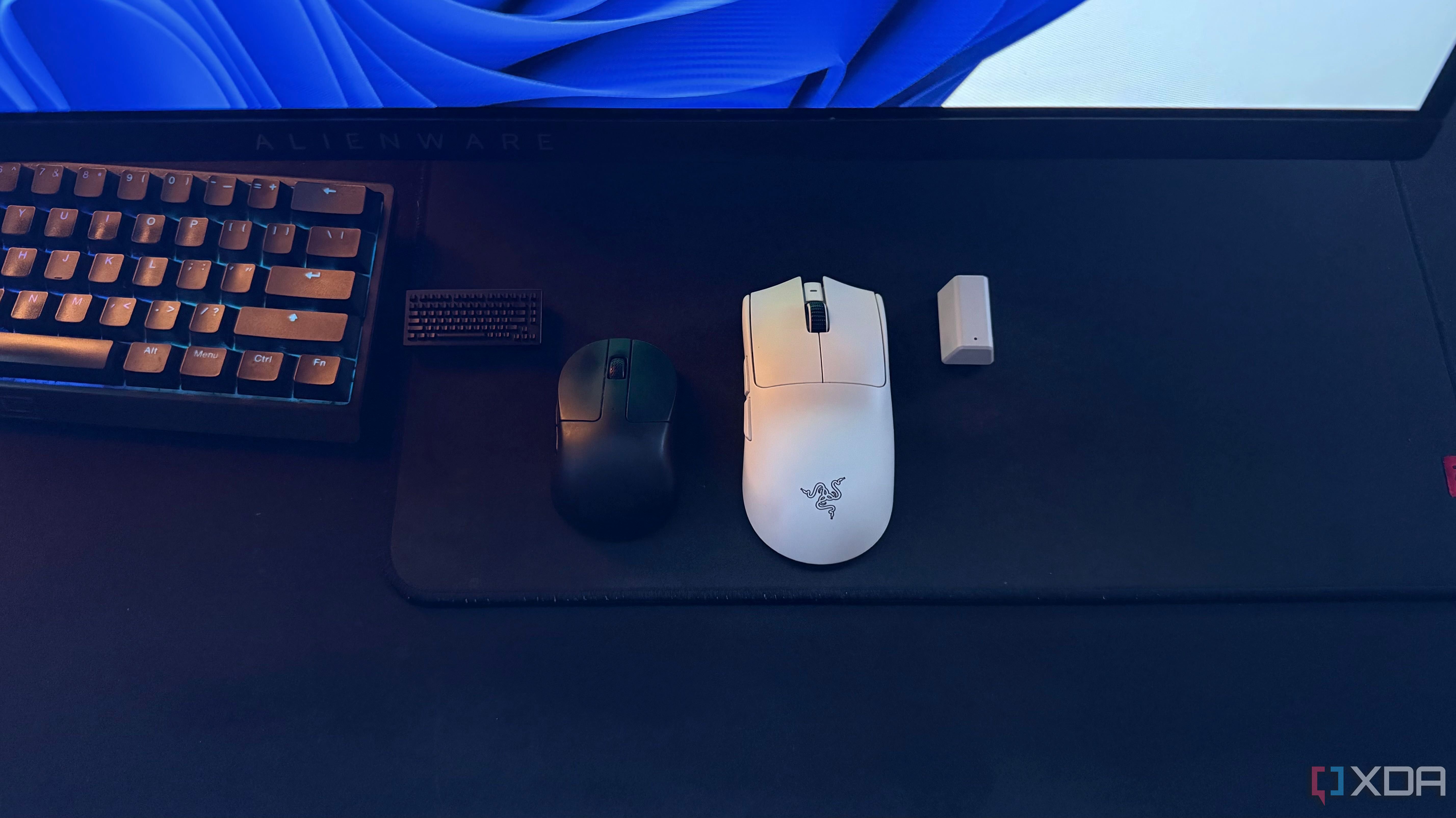 Razer Viper V3 Pro and Keychron M4 on a desk