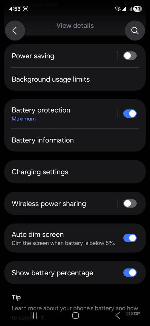 настройки Samsung для экономии заряда — иллюстрация 5 к материалу