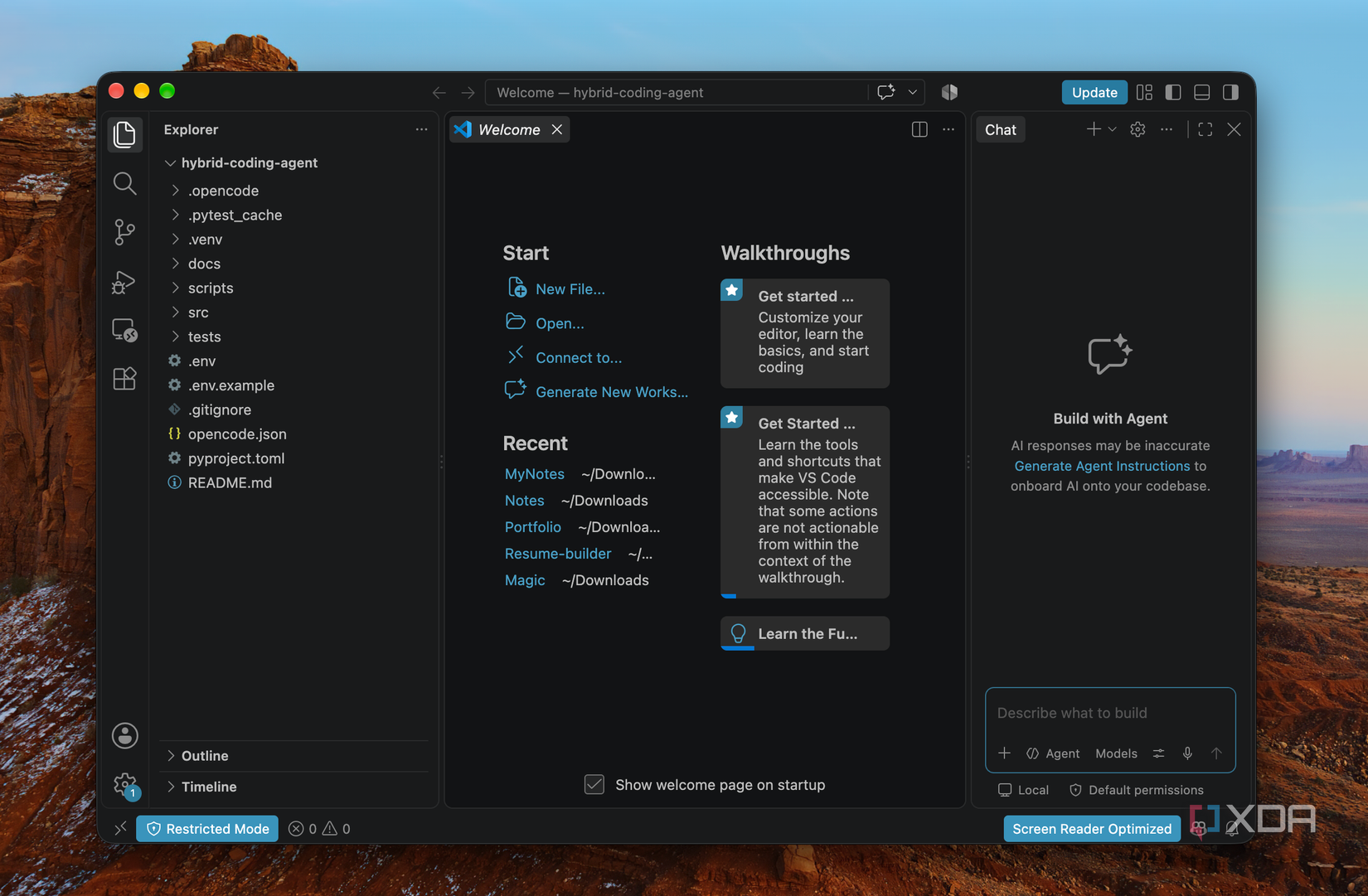 интерфейс VS Code Server в браузере