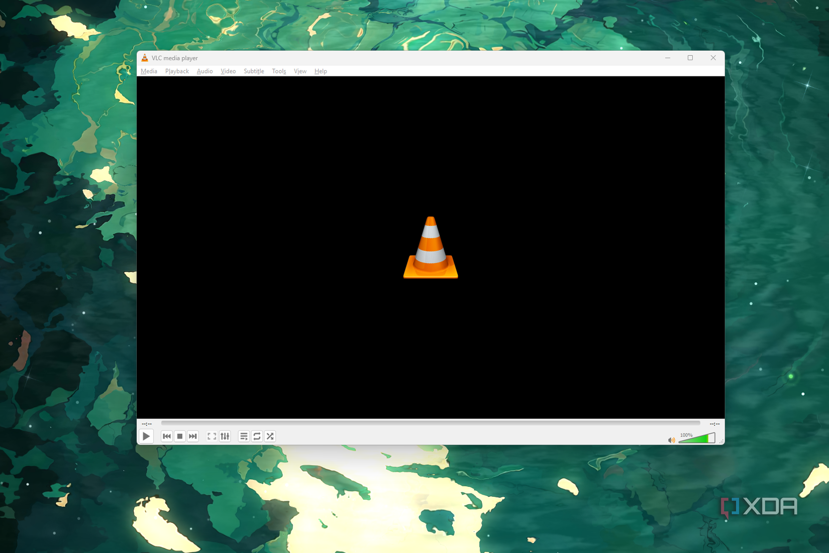 Как ускорить медленный запуск VLC на Windows 11 Окно VLC Media Player на фоне рабочего стола Windows 11