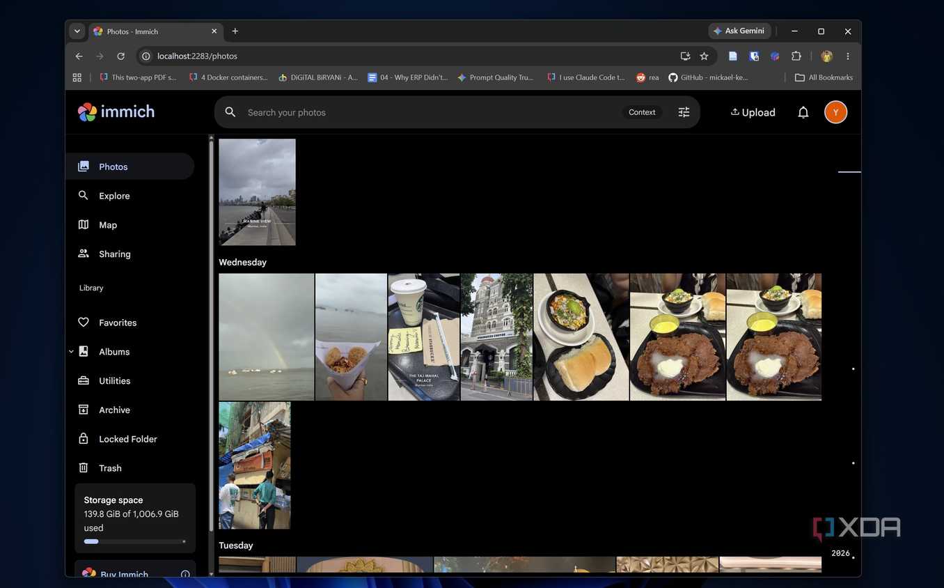 Переход с Google Photos на Immich: что изменилось в управлении личным архивом Библиотека фотографий в интерфейсе приложения Immich