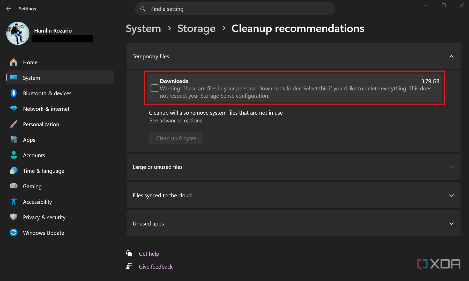 настройка Storage Sense в Windows 11 — иллюстрация 6 к материалу