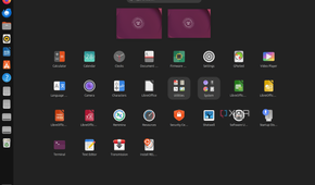 Screenshot of the app list on Ubuntu 26.04, taking over the desktop