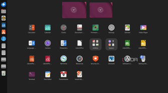 Screenshot of the app list on Ubuntu 26.04, taking over the desktop