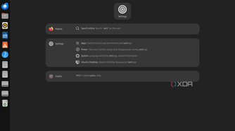 Screenshot of the system-wide search UI on Ubuntu 26.04