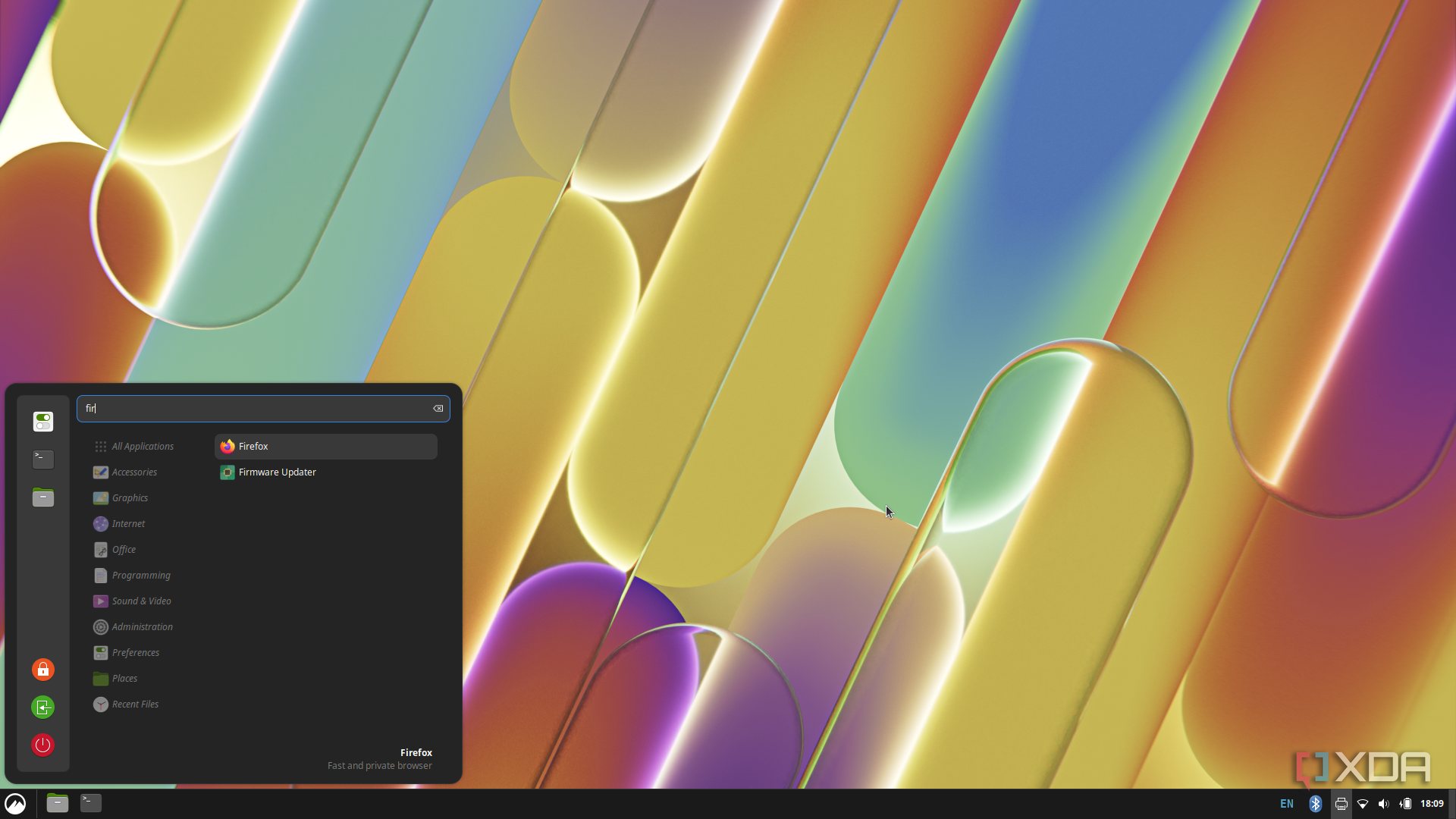 Screenshot of the app launcher using the search feature on the Cinnamon desktop in Ubuntu