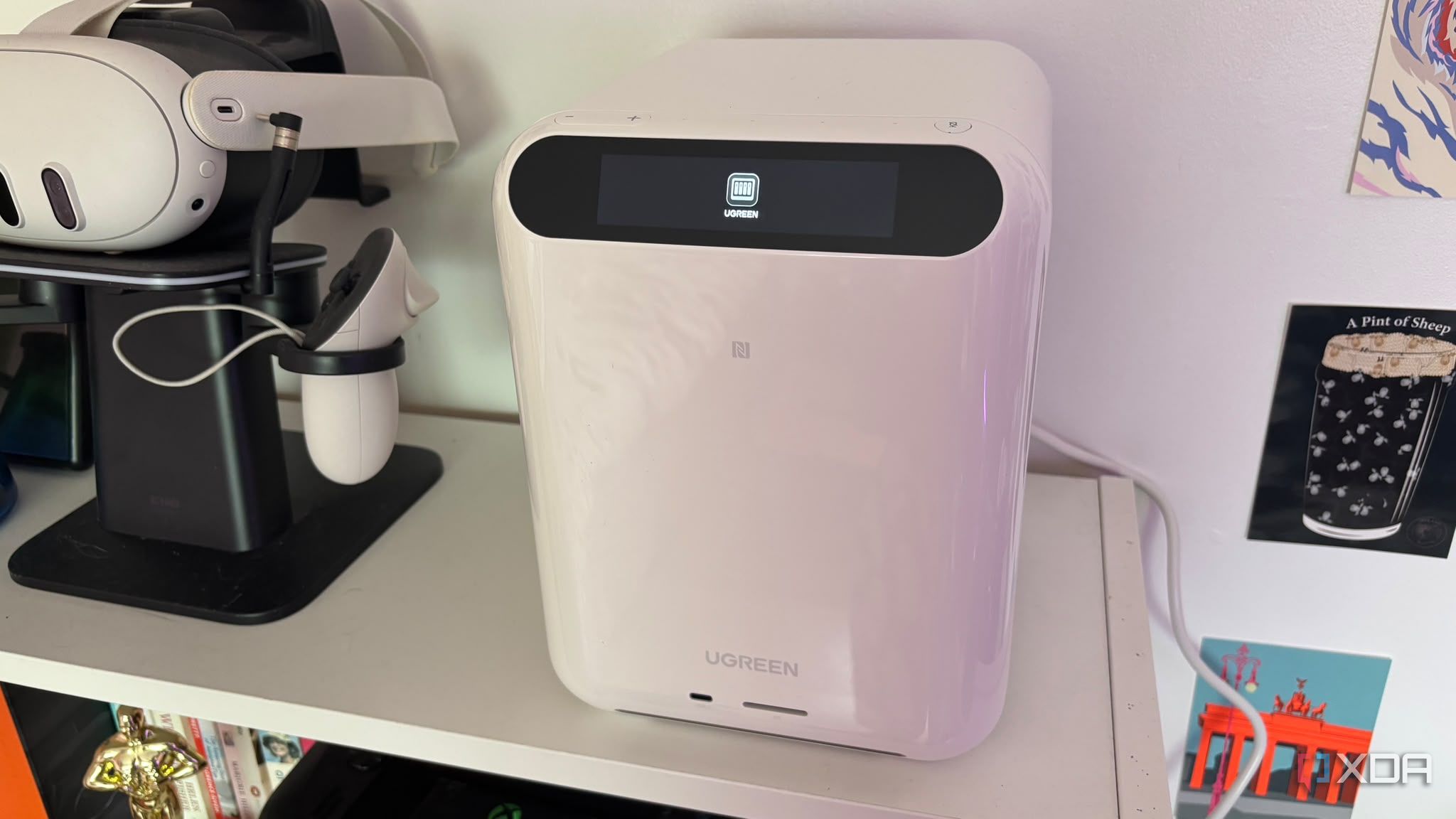 UGREEN HomeAgent HA100 smart home hub on shelf