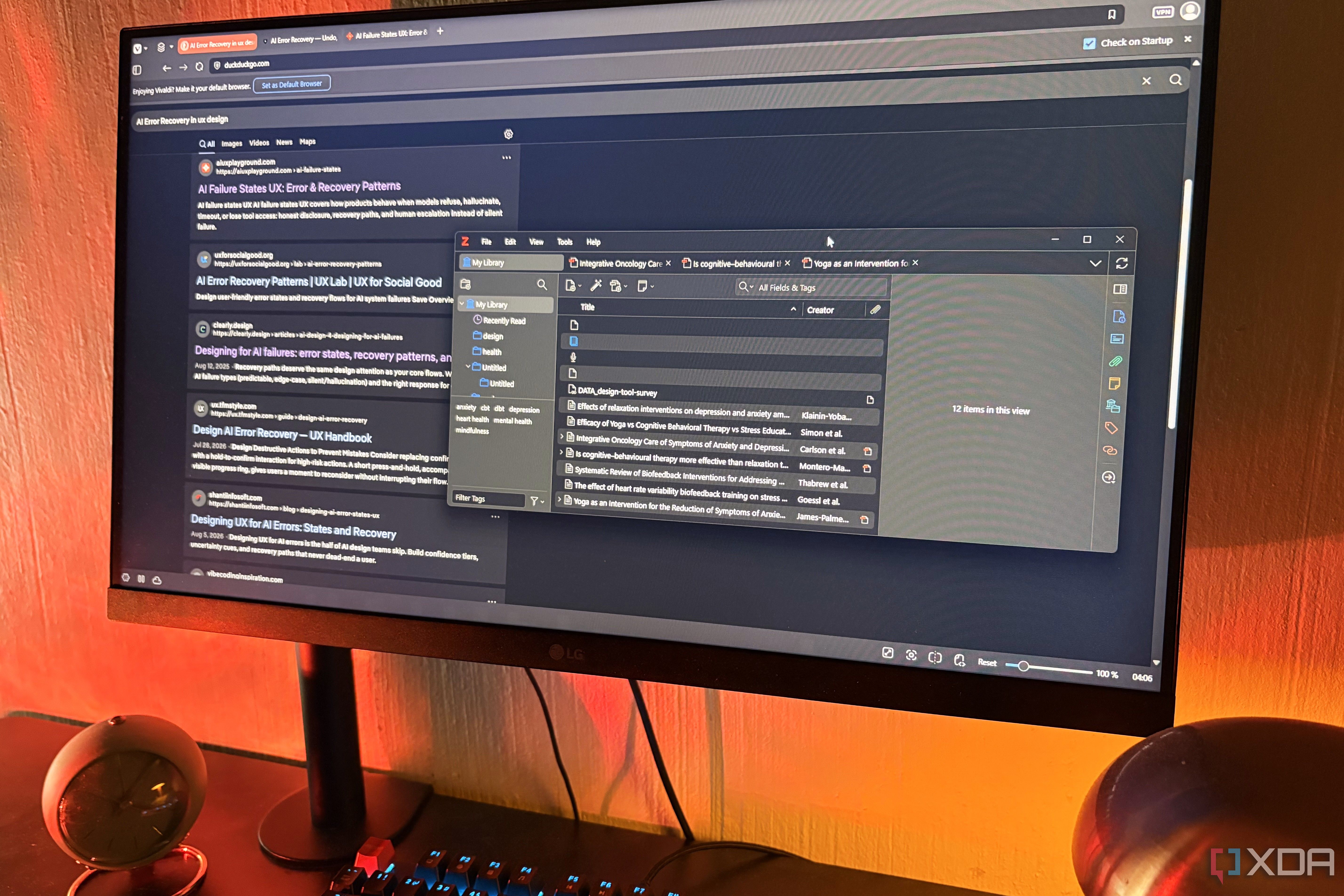 vivaldi and zotero on desktop pc