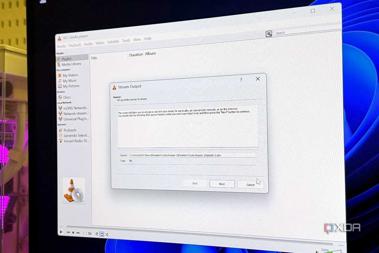 Скрытые возможности VLC: почему этот плеер заменяет медиасервер для локальных задач Настройки функции трансляции в медиаплеере VLC на Windows 11
