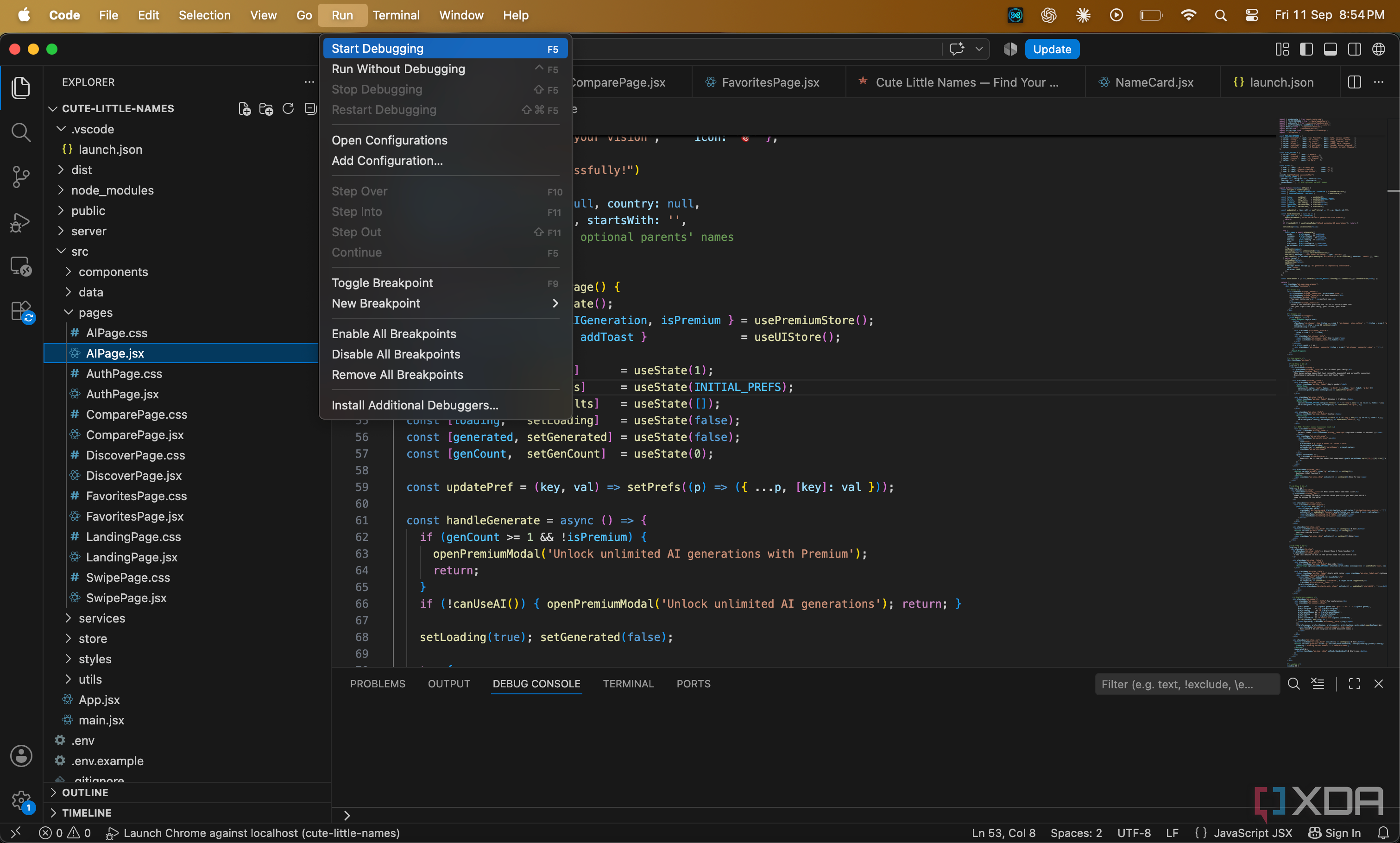 Настройки форматирования кода в VS Code