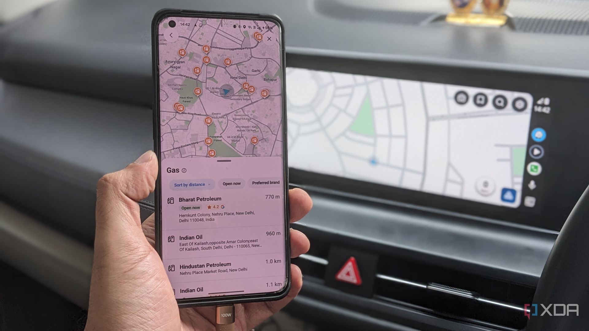 Waze in car with Android Auto